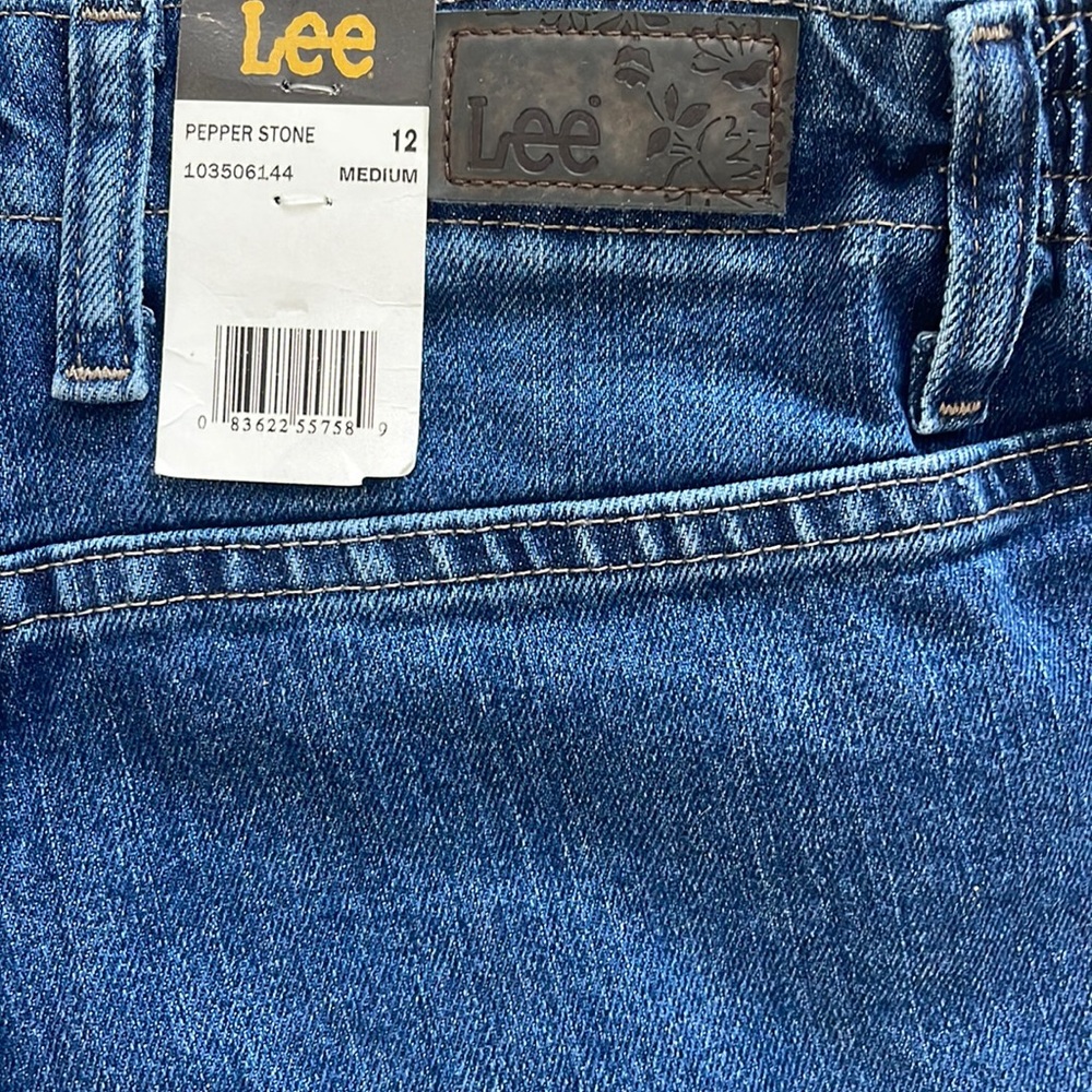 Lee Relaxed Fit Tapered Leg Mid Rise Stretch Waist Pepper Stone W 12 Medium - Picture 2 of 7